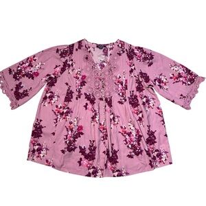 New Roaman's Juliet Lace Trim Shirt Size 22W